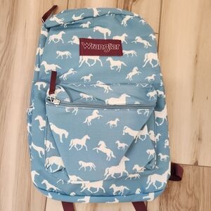 Wrangler Blue Backpack with White Horse Design
